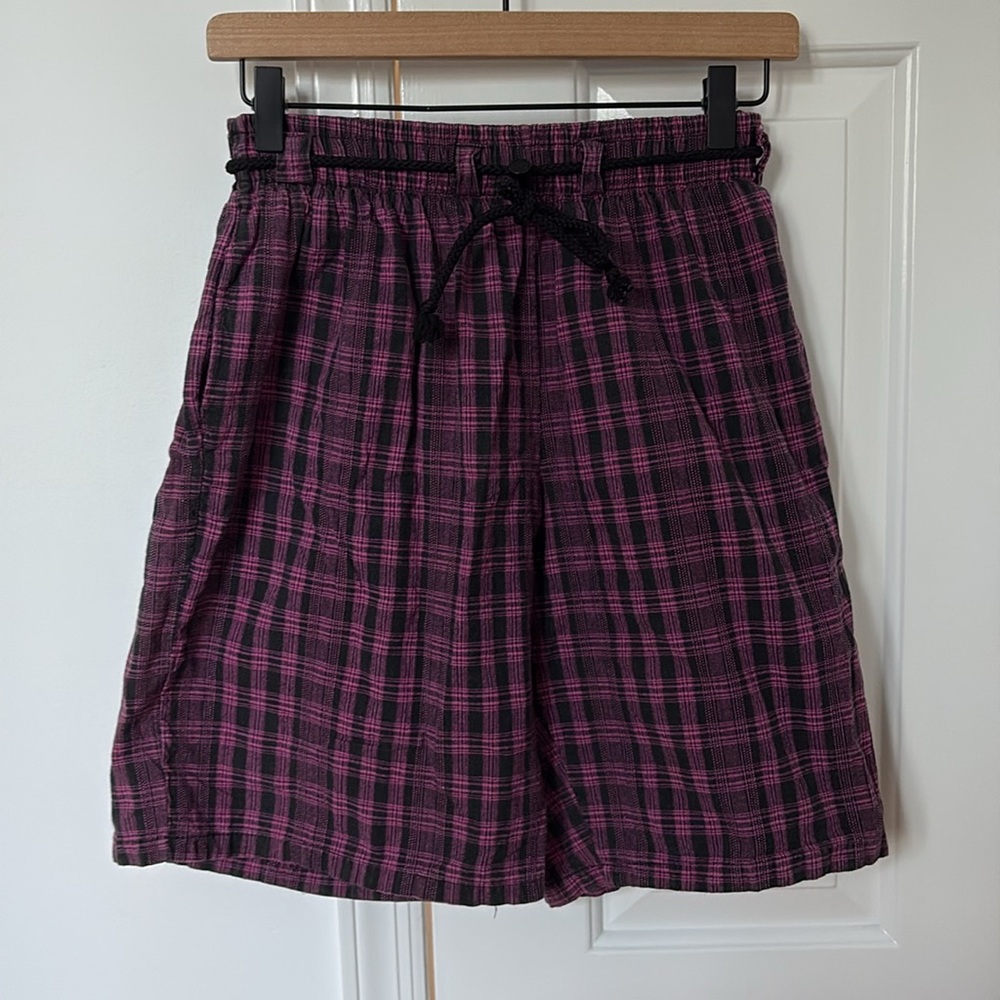 VTG plaid skater shorts 80s 90s small medium ONE SIZE women SKIDZ brand